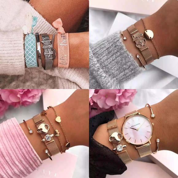 💗 Rose Gold/Silver Dog Mom Bracelet - Picture 4 of 7